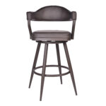 42 Inch Brown Faux Leather and Iron Swivel Bar Stool 12 42 Inch Brown Faux Leather and Iron Swivel Bar Stool