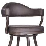 42 Inch Brown Faux Leather and Iron Swivel Bar Stool 14 42 Inch Brown Faux Leather and Iron Swivel Bar Stool