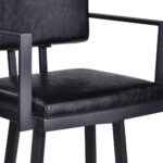 26 Inch Iron Swivel Counter Height Bar Stool With Arms