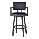 26 Inch Iron Swivel Counter Height Bar Stool With Arms