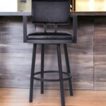 26 Inch Iron Swivel Counter Height Bar Stool With Arms