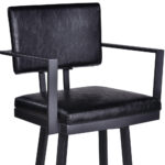 26 Inch Iron Swivel Counter Height Bar Stool With Arms