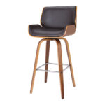 26" Gray Faux Leather Swivel Counter Height Bar Stool