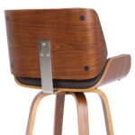 26" Gray Faux Leather Swivel Counter Height Bar Stool
