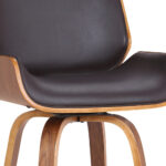 26" Gray Faux Leather Swivel Counter Height Bar Stool