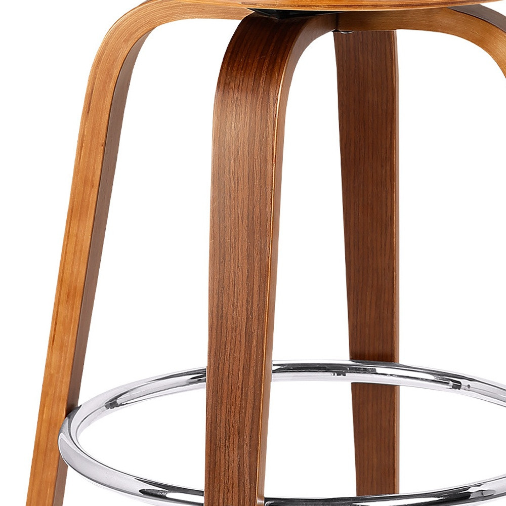 25” Cream Faux Leather Backless Swivel Counter Height Bar Stool 6 25” Cream Faux Leather Backless Swivel Counter Height Bar Stool - Image 6