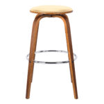 25” Cream Faux Leather Backless Swivel Counter Height Bar Stool