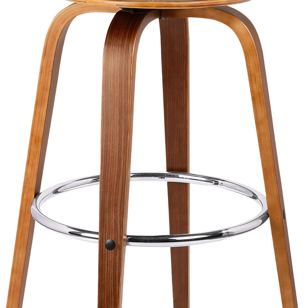 25” Cream Faux Leather Backless Swivel Counter Height Bar Stool 7 25” Cream Faux Leather Backless Swivel Counter Height Bar Stool - Image 7