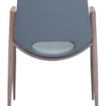 Mid Century Modern Dining Chair Faux Leather Walnut Legs (Set of 2)