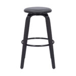 29 Inch Gray and Black Swivel Backless Bar Stool With Footrest 11 29 Inch Gray and Black Swivel Backless Bar Stool With Footrest