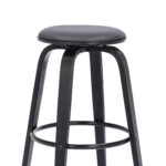 29 Inch Gray and Black Swivel Backless Bar Stool With Footrest 13 29 Inch Gray and Black Swivel Backless Bar Stool With Footrest