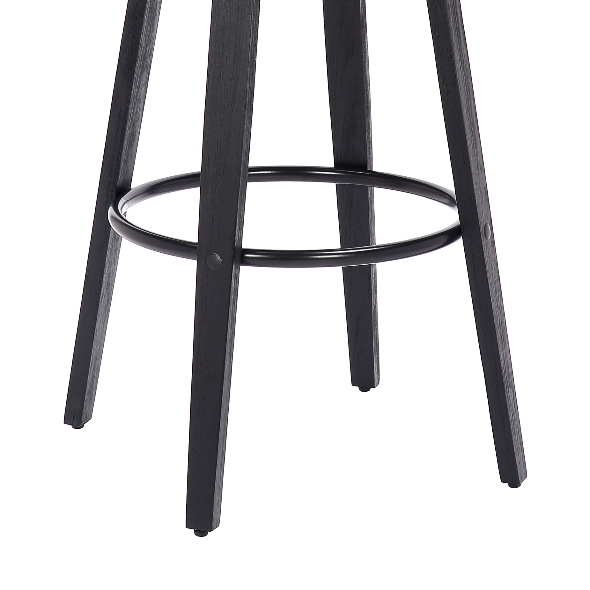 29 Inch Gray and Black Swivel Backless Bar Stool With Footrest 3 29 Inch Gray and Black Swivel Backless Bar Stool With Footrest - Image 3