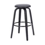 29 Inch Gray and Black Swivel Backless Bar Stool With Footrest 16 29 Inch Gray and Black Swivel Backless Bar Stool With Footrest