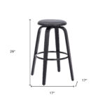 29 Inch Gray and Black Swivel Backless Bar Stool With Footrest 18 29 Inch Gray and Black Swivel Backless Bar Stool With Footrest