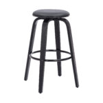 29 Inch Gray and Black Swivel Backless Bar Stool With Footrest 10 29 Inch Gray and Black Swivel Backless Bar Stool With Footrest