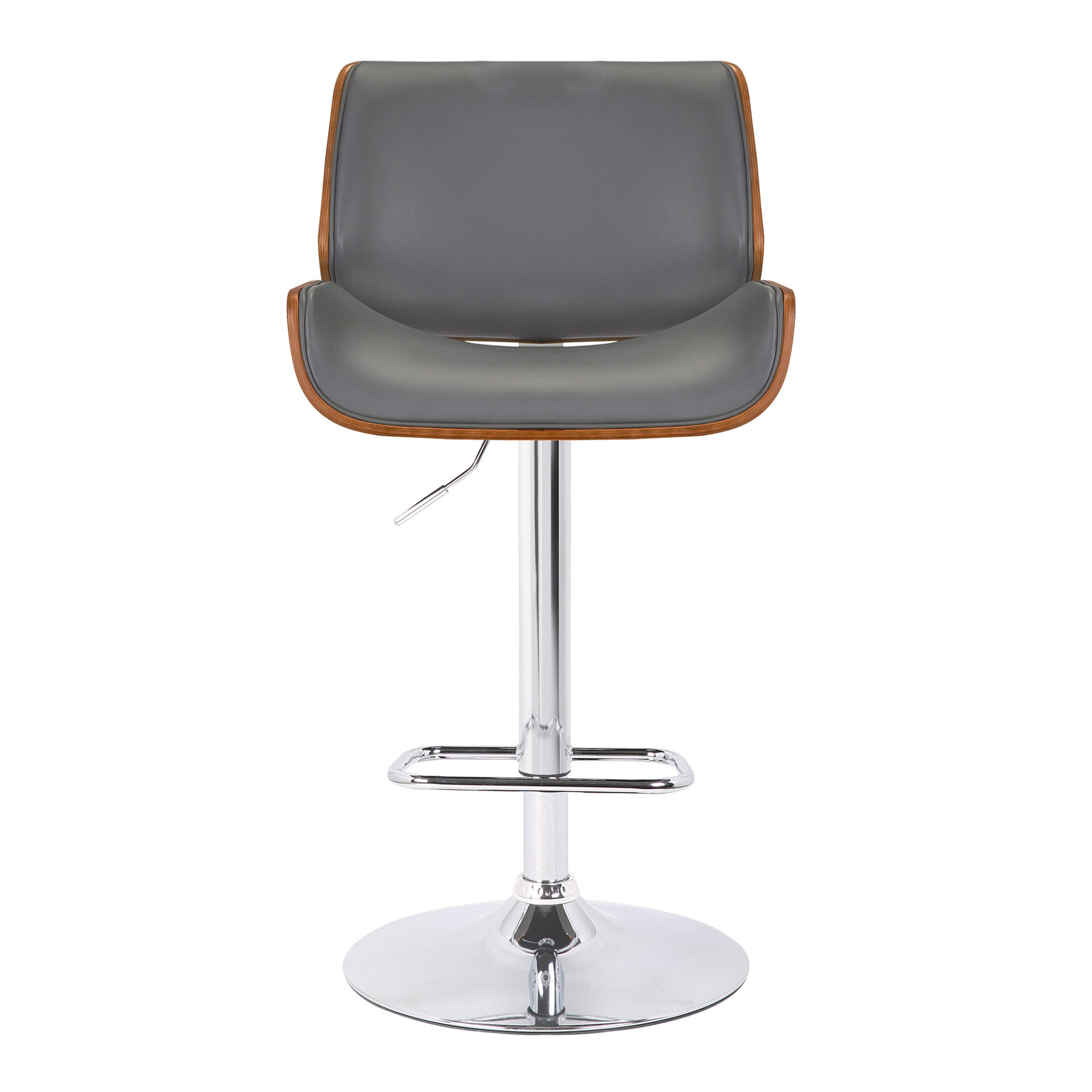 24 Inch Gray Adjustable Height Swivel Bar Stool With Chrome Base 2 24 Inch Gray Adjustable Height Swivel Bar Stool With Chrome Base - Image 2