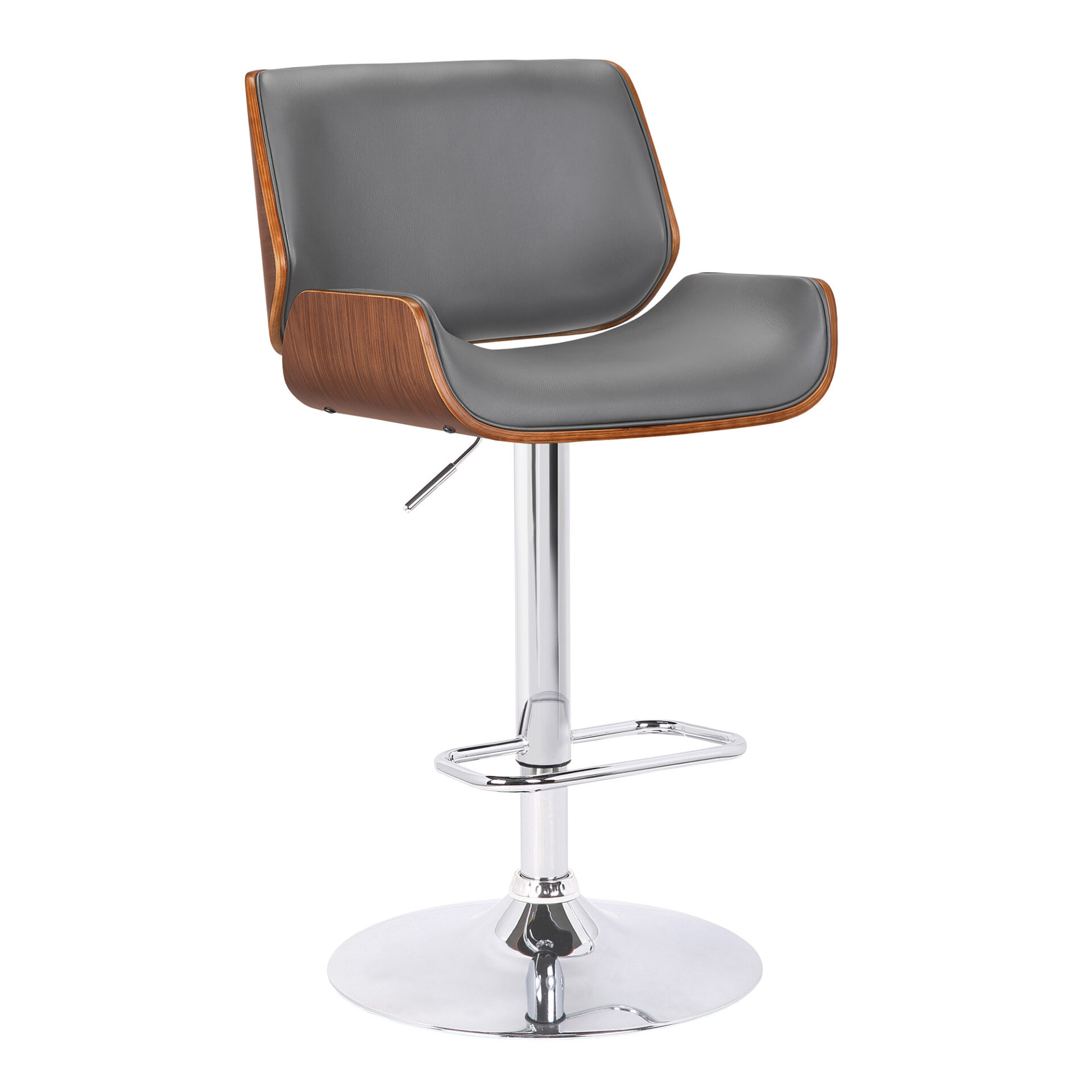 24 Inch Gray Adjustable Height Swivel Bar Stool With Chrome Base 1 24 Inch Gray Adjustable Height Swivel Bar Stool With Chrome Base