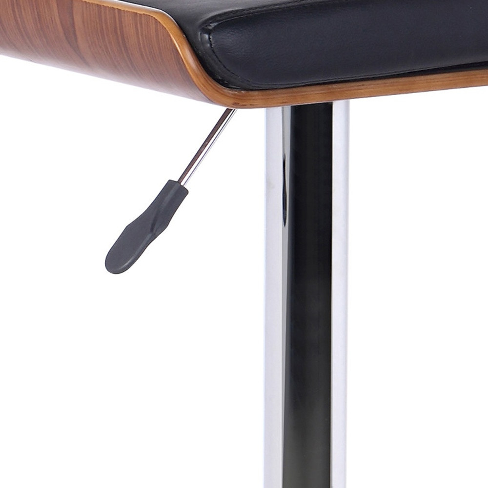 24 Inch Adjustable Modern Black and Silver Swivel Bar Stool 5 24 Inch Adjustable Modern Black and Silver Swivel Bar Stool - Image 5