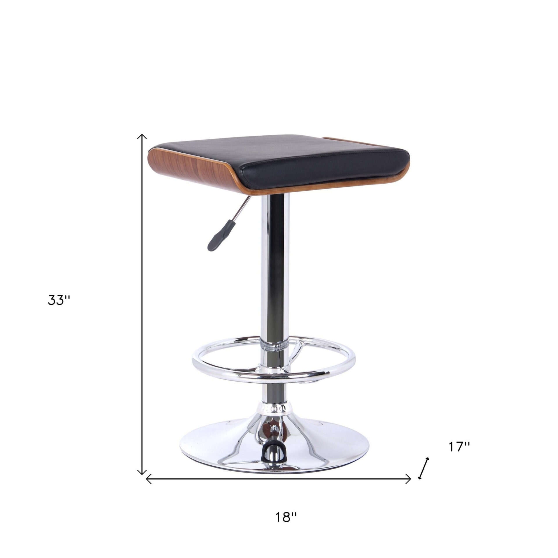 24 Inch Adjustable Modern Black and Silver Swivel Bar Stool 8 24 Inch Adjustable Modern Black and Silver Swivel Bar Stool - Image 8