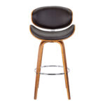 26" Brown Faux Leather Swivel Bar Stool With Footrest 12 26" Brown Faux Leather Swivel Bar Stool With Footrest