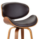 26" Brown Faux Leather Swivel Bar Stool With Footrest 14 26" Brown Faux Leather Swivel Bar Stool With Footrest