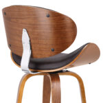 26" Brown Faux Leather Swivel Bar Stool With Footrest 18 26" Brown Faux Leather Swivel Bar Stool With Footrest