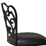 26 Inch Espresso Scroll Back Metal Swivel Bar Stool