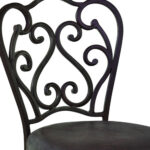26 Inch Espresso Scroll Back Metal Swivel Bar Stool