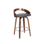 26-Inch Gray and Brown Modern Swivel Counter Height Bar Stool 11 26-Inch Gray and Brown Modern Swivel Counter Height Bar Stool