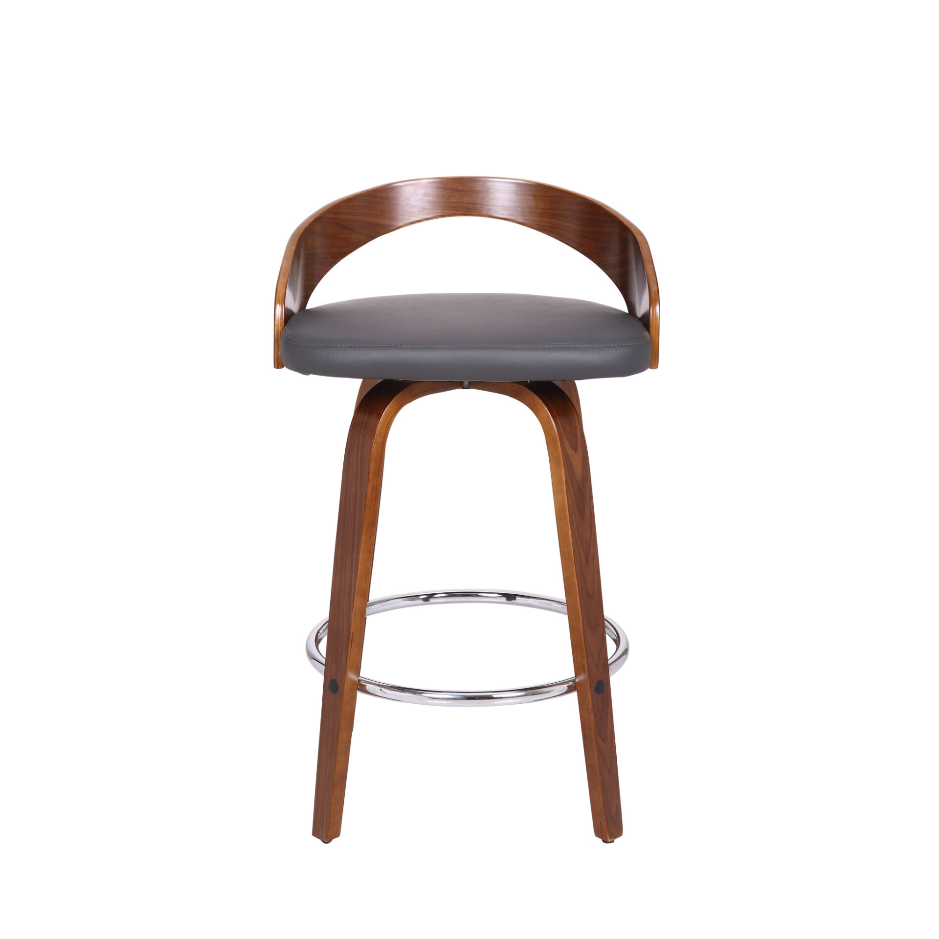 26-Inch Gray and Brown Modern Swivel Counter Height Bar Stool 3 26-Inch Gray and Brown Modern Swivel Counter Height Bar Stool - Image 3