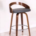 26-Inch Gray and Brown Modern Swivel Counter Height Bar Stool 10 26-Inch Gray and Brown Modern Swivel Counter Height Bar Stool