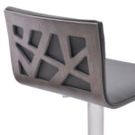 41” Adjustable Modern Gray Faux Leather Swivel Bar Stool 15 41” Adjustable Modern Gray Faux Leather Swivel Bar Stool