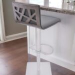 41” Adjustable Modern Gray Faux Leather Swivel Bar Stool 11 41” Adjustable Modern Gray Faux Leather Swivel Bar Stool