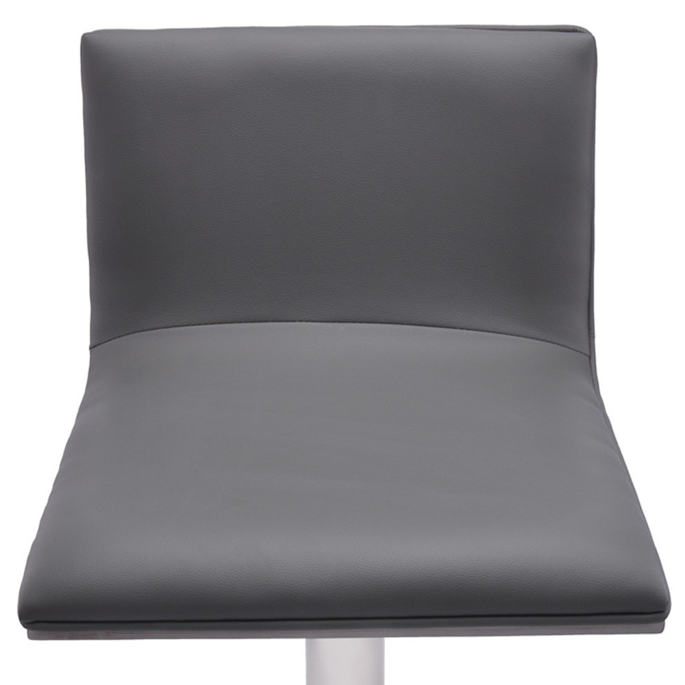 41” Adjustable Modern Gray Faux Leather Swivel Bar Stool 8 41” Adjustable Modern Gray Faux Leather Swivel Bar Stool - Image 8