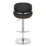 45 Inch Black Silver Faux Leather Adjustable Swivel Bar Stool 12 45 Inch Black Silver Faux Leather Adjustable Swivel Bar Stool