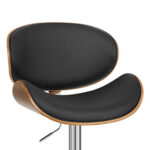 45 Inch Black Silver Faux Leather Adjustable Swivel Bar Stool 17 45 Inch Black Silver Faux Leather Adjustable Swivel Bar Stool