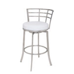 26" White Faux Leather Swivel Low Back Counter Bar Stool