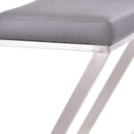 26 Inch Gray and Silver Backless Iron Bar Stool