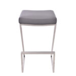 26 Inch Gray and Silver Backless Iron Bar Stool