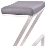 26 Inch Gray and Silver Backless Iron Bar Stool