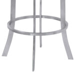30 Inch Black Silver Faux Leather Swivel Modern Bar Stool