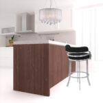 30 Inch Black Silver Faux Leather Swivel Modern Bar Stool