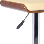 24 Inch Cream Adjustable Modern Faux Leather Swivel Bar Stool