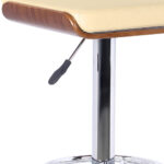 24 Inch Cream Adjustable Modern Faux Leather Swivel Bar Stool