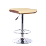 24 Inch Cream Adjustable Modern Faux Leather Swivel Bar Stool
