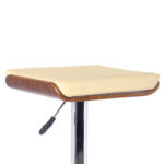 24 Inch Cream Adjustable Modern Faux Leather Swivel Bar Stool