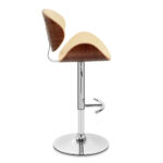 25-Inch Cream and Silver Adjustable Swivel Low Back Bar Stool