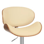 25-Inch Cream and Silver Adjustable Swivel Low Back Bar Stool