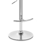 25-Inch Cream and Silver Adjustable Swivel Low Back Bar Stool