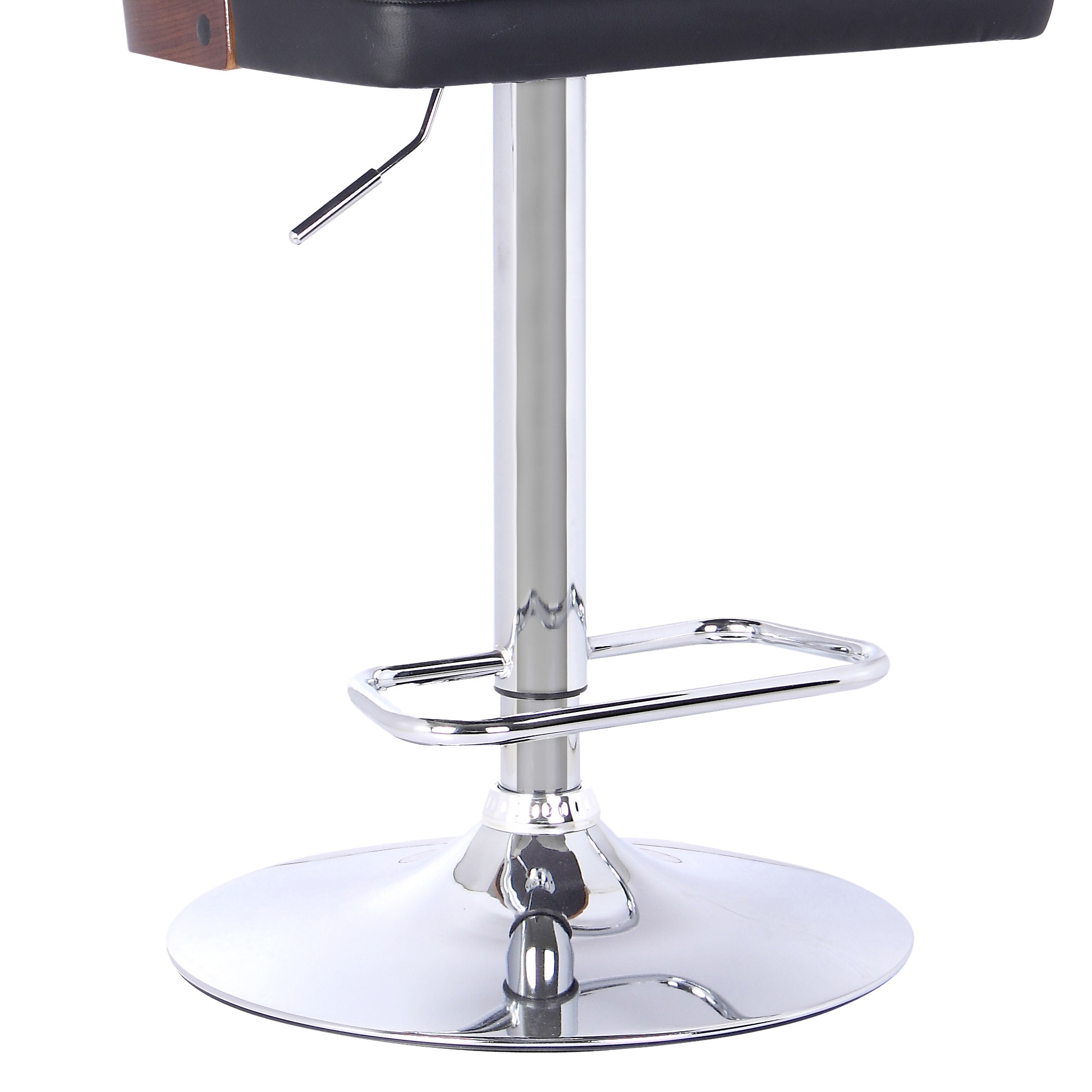 43 Inch Adjustable Black Faux Leather and Chrome Bar Stool 12 43 Inch Adjustable Black Faux Leather and Chrome Bar Stool